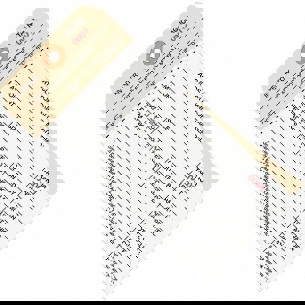 Blank Tag: 6-1/4'' High, Manila & White, Synthetic Paper